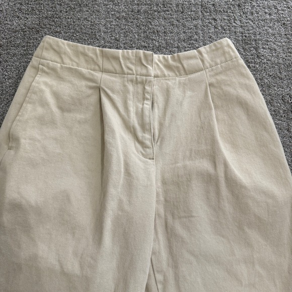 Club‎ Monaco Women's Wide Leg Beige Trousers Pants with Pleats Minimalist Sz 2 - Picture 2 of 12